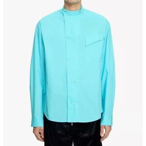 Mugler H&M Double-Breasted Shirt Turquoise